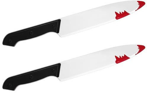 Harrycle 2 Pezzi Coltello Halloween Sangue Coltello Carnevale in Plastica Coltello Giocattolo Coltello Finto Halloween Scream per Costumi Cosplay e Accessori per Feste di Halloween