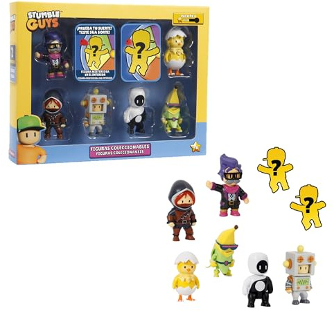 Bizak Stumble Guys Pack 8 Figuras de acción Set Banana + Hatchiling, Personajes para coleccionar, Licencia Oficial del Videojuego de derribos, Adultos Fans y niños o niñas +8 años (64112072-4)