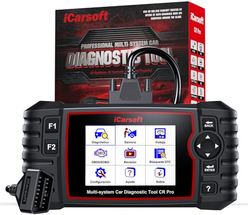 iCarsoft Car Diagnostic Tool OBD2 Scanner CR Pro, All System Diagnostic OBD2 Scanner with 9 Service Functions, Oil/SAS/BMS/EPB/ETC/DPF/TPMS/INJ/ABS Bleeding, Battery Test, Lifetime Update Code Reader