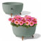 Blumentopf Schale mit Füßen Einsatz Kräutertopf Übertopf Pflanzschale Eco Recycled (Grün, XL - 47 cm)
