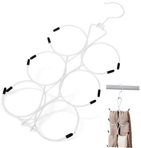 Holibanna Organizador para Bufandas y Sombreros de Hierro Blanco Múltiples Ganchos, Fácil de Usar y Mantener, Adecuado para Armarios y Guardar Accesorios