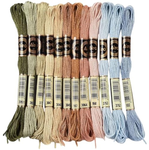 CABODYALS 24 nystan 192 m färgglatt korsstygnsgarn av polyester broderigarn för vänskapsarmband, 6 trådar, storpack för smyckestillverkning, armbandstickning, gör-det-själv-hantverk