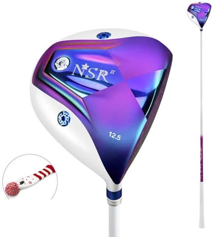 Titan legering golfdriver 12,5 graders loft kvinnor högerhänt Fairway trä grafit axel klubb med huvudbonad (#1 trä)