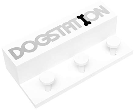 Brillibrum B-Ware Design Dogstation in weiß Hundegarderoben aus Holz Wandhaken Aufhänger für Hundeleinen Leinenhalter Aufbewahrung für Hunde Accessoires (B-Ware)