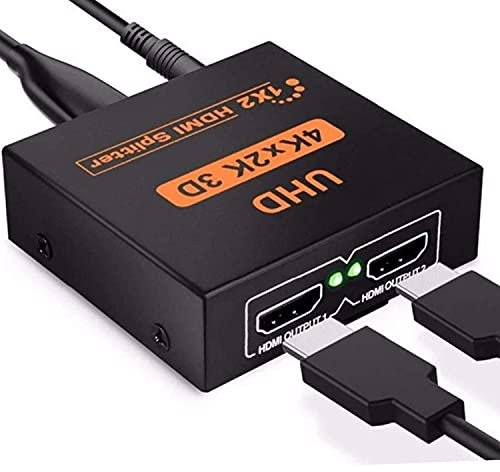 Splitter HDMI 1 in 2 Out 4K 3D 1080P HDMI Distributore Adapter 1 a 2 vie Box Hub Cavo per PS4, Xbox, LED, LCD, DVD, lettore, HDTV, proiettori, supporta due televisori allo stesso tempo