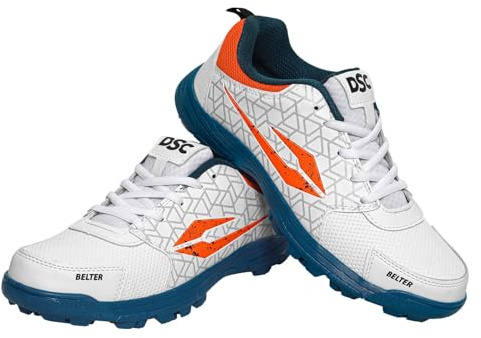 DSC Belter Cricket Shoes for Boys, Teal Blue, Size US 4