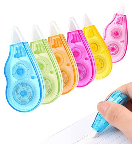 6er-Pack selbstklebendes Klebeband, transparentes Korrekturband, Bandrolle, für Scrapbooking, Kartenherstellung, Schule, Büro, Geschenktüten