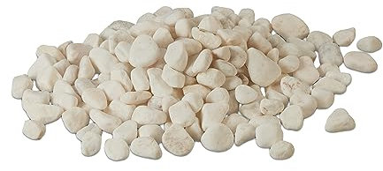 Relaxdays Marmorkies, 5kg, Dekosteine, 15-25mm, Kieselsteine, Gartenkiesel, Beet, Blumentopf, Grab, Zierkies, weiß