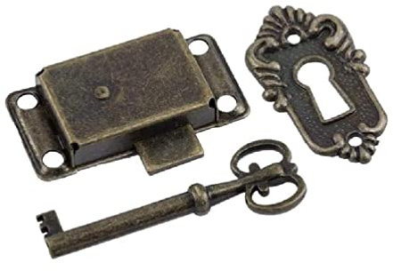 Serrures de tiroir en fer antique - Avec clé - Pour tiroirs - Boîte en bois - Pour adultes - Avec combinaison de clés