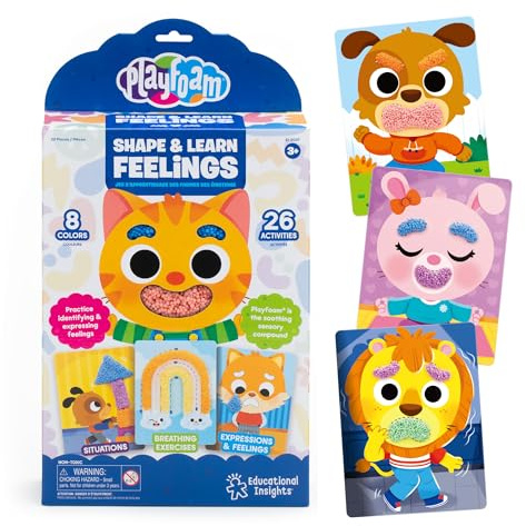 Learning Resources Playfoam Da Forma y aprende sobre Sentimientos, 3+, 26 Actividades, Juguete de emociones para niños, Juego sensorial, Juguete de Aprendizaje Social y Emocional