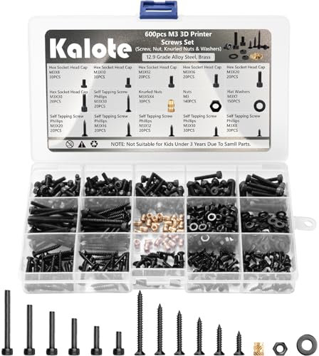 M3 Nuts and Bolts Set, 600 Pcs Hexagon Socket Head Cap, Hex Socket Cap Head Screws, Black Machine Screw Bolts and Nuts and Flat Washers Assortment Kit, for DIY Bicycle Motorcycle Repair