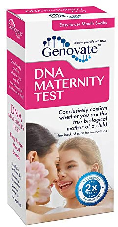 Genovate DNA Maternity Test - Results in 1-2 Days - 99.999%+ Accuracy - Home DNA Test Kit for Child and Mother - All Fees Included