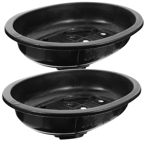 YARNOW Grand Pot À Bonsaï - Pot De Fleurs D'extérieur pour Aromatiques Et Fougères - Pot De Fleurs Ovale - Fournitures De Jardinage Intérieur/extérieur