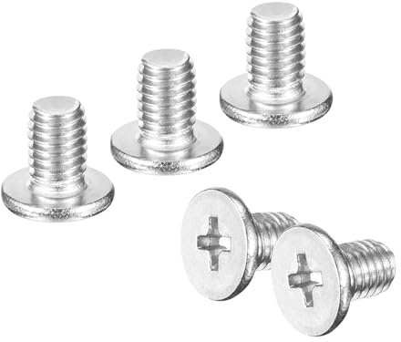 uxcell M5-0.8 x 6mm 100Pcs Flat Round Head Screws 304 Stainless Steel Phillips Drive Machine Screws Hardware Fastener for Furniture Connection