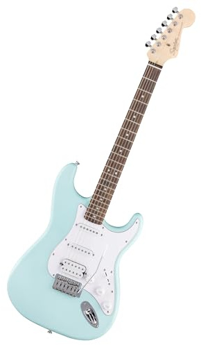Fender Squier Debut Series HSS Stratocaster elgitarr, gitarr för nybörjare, med 2 års garanti, Daphne Blue