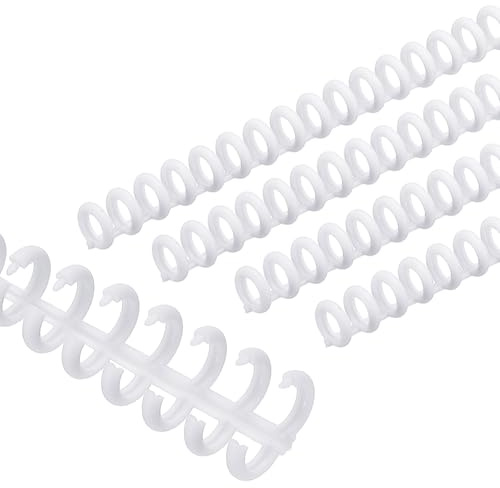 PATIKIL 8.5mm(0.3) Spiral Binder Ring,10 Pcs 30 Rings 25 Sheet Capacity Comb Binding Spines for Binding Paper Sheets Notebook Calendar Picture Album, White