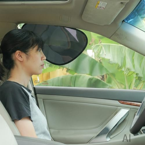 TFY Parasole per finestrini laterali dell'auto, pellicola statica trasparente scura per luce solare bassa, protezione UV, riduzione del calore, facile da installare e rimovibile, per conducente e