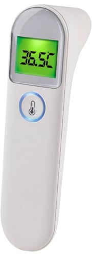 Grundig infraröd termometer 3-i-1 – digital termometer för panna och öra – med 1 sekund mättid – LCD-display med 3 färgskärmar – minne för 20 mätningar
