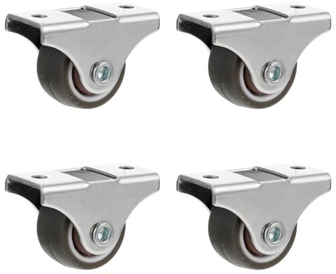 ELAYARD 4 pezzi Ruote per Mobili Silenziose Rotelle Fisse in Gomma Resistenti per Cassettiere e Armadietti Facili da Installare e Robuste per Mobilia Domestica