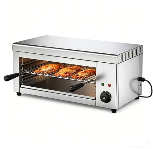 RUODATONLY Salamandra elettrica Professionale da 2000W con Controllo della Temperatura da 50 a 300 °C, Forno Multifunzione per ristoranti e riunioni di Famiglia, per Grigliare bistecche
