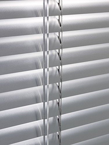 Optimal Products Classic Easy Fit 25mm Aluminium Venetian Blind Home Office Blinds (Silver, 120cm x 210cm)