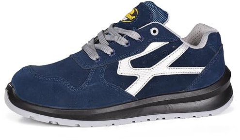 SAFETOE Herren Arbeitsschuhe Arbeitssicherheitsschuhe Leicht L7328 (S1P 2018 klassischer Artikel) Sportlich blaues Leder