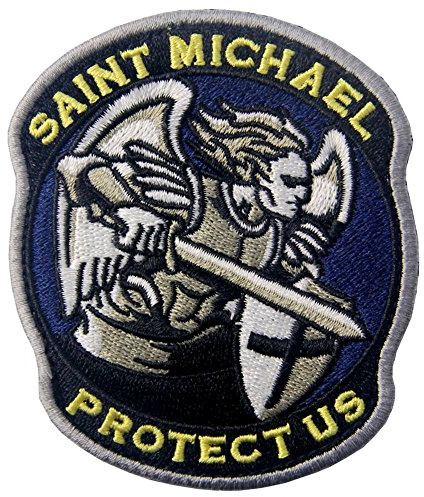San Miguel nos protégé Táctico Militar moderno Broche Bordado de Gancho y Parche de Gancho y bucle de cierre