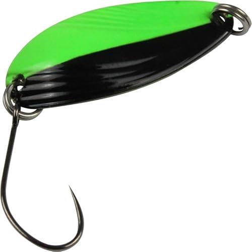 FTM Spoon Break 2,2g - Blinker zum Spinnfischen auf Forellen, Forellenblinker zum Forellenangeln am Forellensee, Spoonblinker, Farbe:grün-schwarz/schwarz