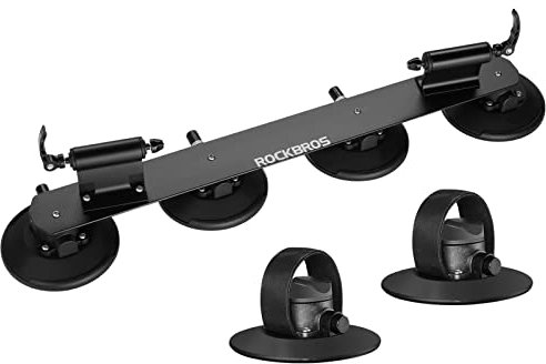 ROCKBROS Suction Bike Rack Car Roof Bike Rack Bicycle Carriers for Cars Roof Bicycle Holder Roof Mounted Quick Release Aluminium Alloy with Sucker