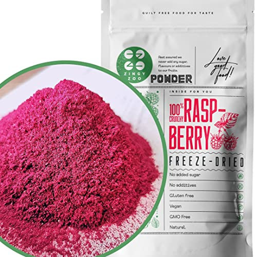 Frambuesas Liofilizadas en Polvo | Fruta en Polvo Comida Liofilizada | Frambuesa Deshidratada | Fruta Fresca Pura Sin Azucar Yogures Naturales | Color del Remolacha Polvo Raspberry Powder Raw (100g)