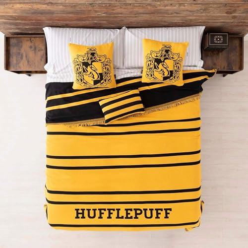 BELUM | Harry Potter Jaquard Filt 130x170 Hufflepuff House - Sofa och Säng Filt för Alla Typer av Användningsområden