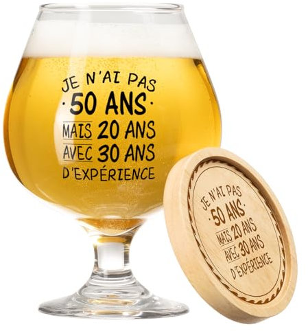 KAAYEE Verre À Bière 50 Ans Anniversaire Homme 1975, 17oz - Cadeau pour Papa, Grand-Père, Tonton, Frère, Mari, Collègue, Copain, Amie