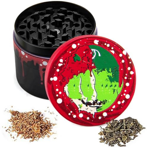 Moulin à Pollen 50MM 4 in 1 Moulin à Vanille Premium Grinder Moulin à Vanille Broyeur à Pollen Alliage de ZincMoulin Moulin à Herbes Épices pour Herbes Pollen Fleurs