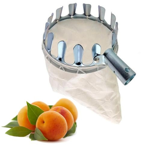Recogedor de Frutas,Recoge Frutas,Ø16 cm Recolector de Frutas,Frutas Herramientas Recolectoras,Fruit Picker Hortícola,Recolector de Frutas con Bolsa de Tela,Recolector de Frutas con Bolsa de Lino