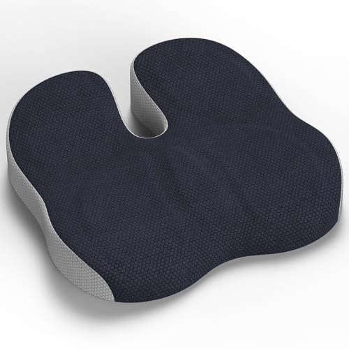 Juspota Orthopädisches Sitzkissen, Ergonomisches Sitzkissen Bürostuhl, Steissbeinkissen Entlastung, Komfortabel Sitzkissens Stuhl, Stress Abbauen Stuhlkissen Sitzpolster für Auto Büro - Dunkelgrau