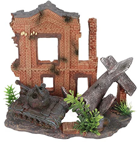 KIMISS Aquarium-Dekoration – Realistisches Panzer- und Flugzeug-Set für Mini-Aquarien, Kreatives Aquascaping-Zubehör, Ideal für Aquarien, Heimdekoration und Geschenkideen