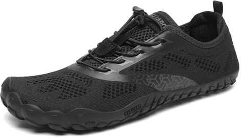 SAGUARO Barefoot Shoes Uomo Donna Scarpe Barefoot Scarpe Minimaliste Scarpette da Palestra Traspiranti Scarpette da Scoglio con Punta Larga e Suola a Goccia Zero Nero Vanitoso,Gr.47