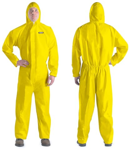 YIBER Hazmat Suit Halloween costumes| Full Body Protective Suits in 7 Sizes with Multiple Specifications & Heavy-duty PPSB Material & PE Film | Safe for Countless Applications