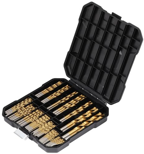 Bohrer Edelstahl, COMOWARE 100 tlg. HSS Bohrer Set Metall Titanium-beschichtet in 14 Größen von 1mm bis 10mm für Holz, Metall, Kunststoff in Aufbewahrungskoffer, Edelstahl Bohrer Bohrmaschine Zubehör