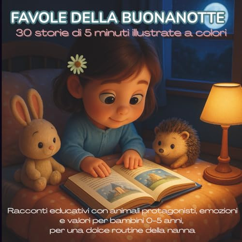 Favole della Buonanotte – 30 storie di 5 minuti illustrate a colori: Racconti educativi con animali protagonisti, emozioni e valori per bambini 0-5 anni, per una dolce routine della nanna