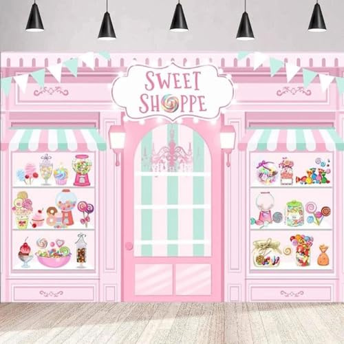 Söt shoppe fotografi bakgrund dessert salong munk glass bakgrund flicka födelsedag hem fest vägg banderoll affisch