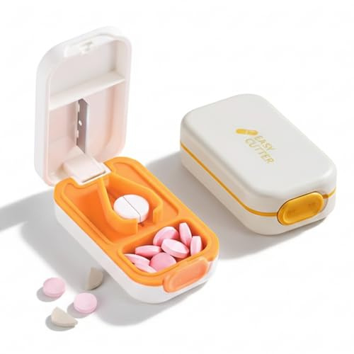 Professional Pill Cutter for Small & Large Pills - Cutting & Storage 2 in 1 Tablet Cutter for Pills Accurate Cutting - Portable Pill Splitter with Blade and Storage Compartment for Travel & Daily Use