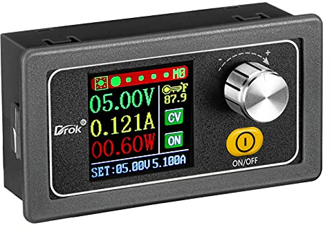 DROK Adjustable Voltage Regulator DC, Buck Boost Converter 6.0V-36V 9v 12v to DC 0.6-36V 24v 5A Power Supply Panel, Constant Current Volt Step Up Down Module