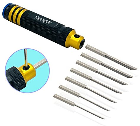 Yaohappy Prime Model Scriber Gundam Resin Carved Scribe Line Hobby Cutting Tool Chisel 7 Blades 0.1/0.2/0.4/0.6/0.8/1.0/2.0mm