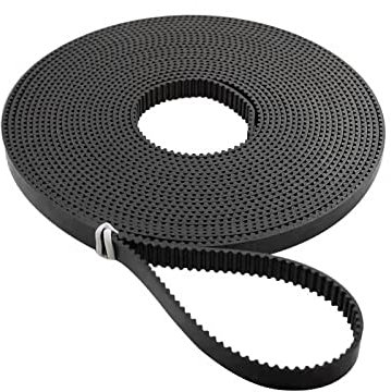 Cinghia per stampante 3D 5 metri (16,4 ft), Cinghia dentata da 6 mm GT2 Belt aperta sincrona in PU con nucleo in acciaio per stampanti 3D Ender 3, nero