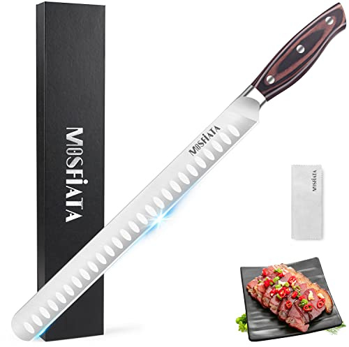 MOSFiATA 12 Slicing Carving Knife, BBQ Meat Cutting Knife-Forged High Carbon German Steel,Ergonomic Handle Design With Gift Box