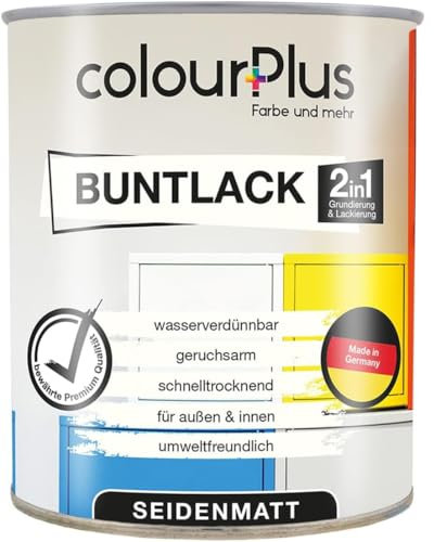 colourPlus 2in1 Buntlack Seidenmatt (750ml Perleffekt Kupfer/Braun) – Wetterfeste Holzfarbe Holzlack Küchenmöbellack. Getrocknet für Kinderspielzeug. Schnelltrocknend, Innen Außen