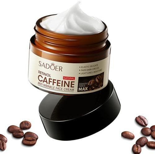 Crema idratante al retinolo, crema per gli occhi di caffeina per cerchi scuri, puffiness, rinkles, idratante, con caffè estratto di caffeina, crema idratante per il viso, Tightening Firming Skin 0,70