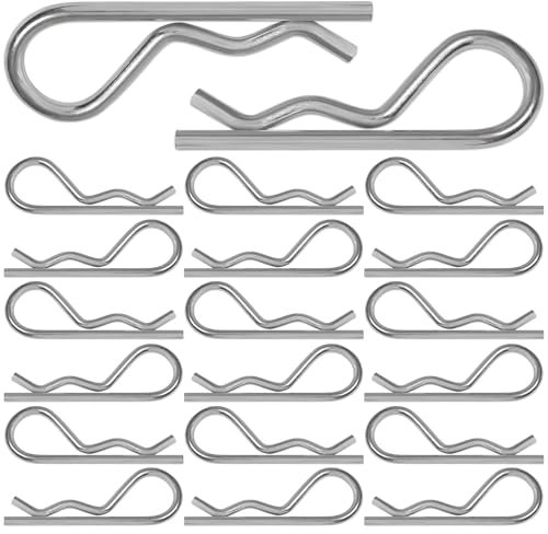Gudalea 20 Stück R-Federstecker, Klappsplinte Sortiment, Splint Federverschluss, Federstift aus verzinktem Stahl, Sicherungssplint, Safety Motor Zugfeder Splinte (3mm x 65mm)