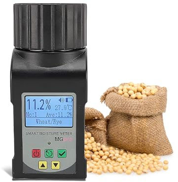 Misuratore di Umidità, WapoRich Misuratore di Umidità per Cereali per 25 Tipi di Cereali Inclusi Grano, Mais, Caffè